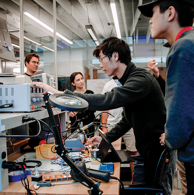 researchers working in a laboratory