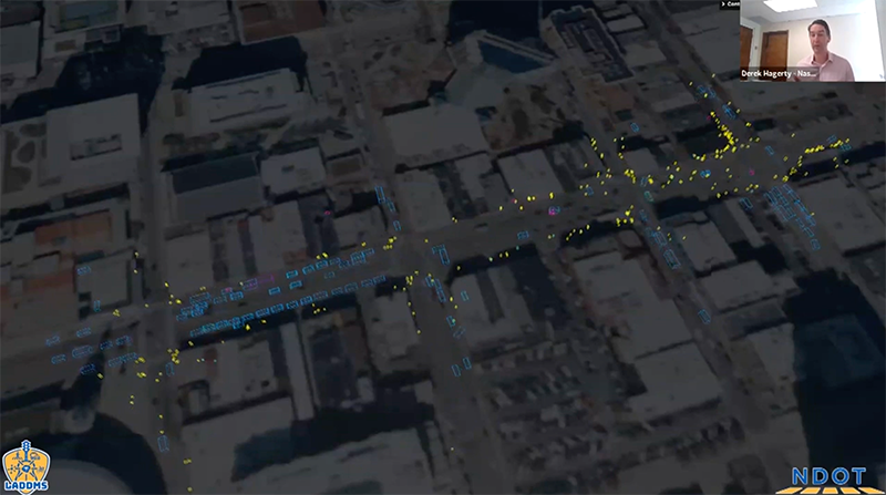 aerial view of downtown Nashville traffic patterns