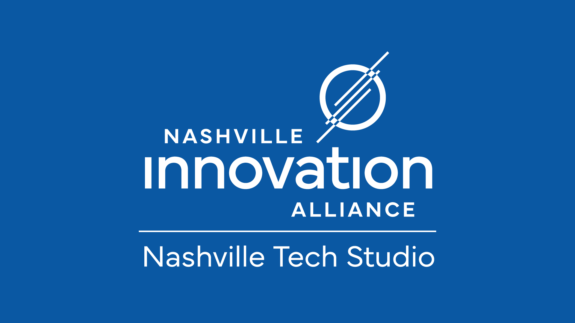 Nashville Innovation Alliance Nashville Tech Studio logo on a blue background