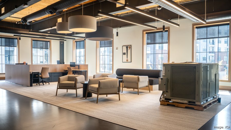 Interior view of XOi's Gulch headquarters featuring a 10-ton commercial HVAC demo unit. Image: XOi